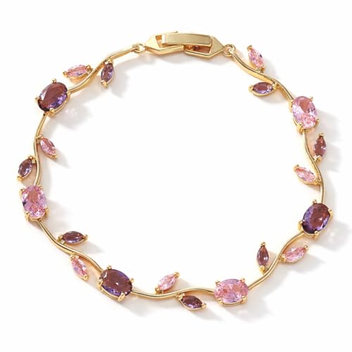 Image of Shining Diva Fashion Tulip Bracelet for Women, Floral Crystal, Anti Tarnish Jewellery Stylish Bracelet Gifts for Girls