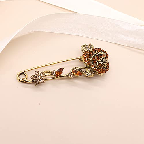 Image of Crystal Pearl Flower Brooches Pins Fashion Beautiful Created Rhinestone Floral Brooch Good Idea for Party Dance Wedding Banquet for Elegant Women Girl