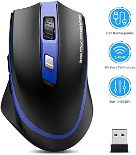Wireless Mouse Rechargeable, TedGem 2.4G Silent Ergonomic Computer Mouse Wireless USB Mouse Laptop