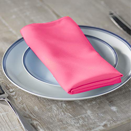 LA Linen 4-Pack Poly Blend Napkins - Soft, Washable, Stain & Wrinkle Resistant - Dinner & Party Napkins - Hot Pink, 18x18 by LA Linen - Image 2