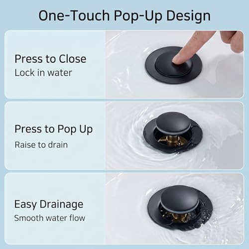Image of InArt Waste Coupling for Wash Basin /Pure SS 5 inch Drain Out let System Full Thread Half-Cap Pop up Coupling for Wash Basin Accessories (Matt Black - Pack of 1)