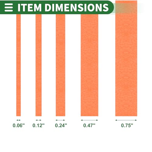 Image of Motoforti Universal Painters Tape Masking Master Tape 0.15cm /0.3cm /0.6cm /1.2cm /1.9cm x 55m Easy Removal Crepe Paper Orange 5 Pcs