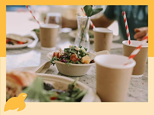 100% Compostable Paper Bowls [11.5Oz 50 Pack] Soup Bowls, Pasta Bowls, Cereal, Salad, Ice Cream, Disposable Bamboo Small Bowls, Biodegradable, Unbleached By Earth's Natural Alternative #TOP2
