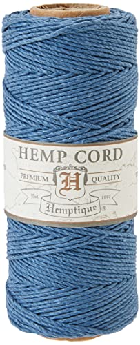 Hemptique 100% Hemp Cord Spool - 62.5 Meter Hemp String - Made With Love - No. 20 ~ 1Mm Cord Thread For Jewelry Making, Macrame, Scrapbooking, Diy, & More - Dusty Blue #TOP7