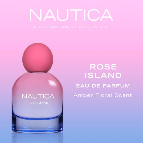 Image of Nautica for Her Rose Island Giftset 1.6 fl oz + 0.33 fl oz Eau De Parfum, Notes of Lemon, Rose, and Musk, Women's Fragrance, Long Lasting, Mood-Boosting Fragrance, Vegan Formula