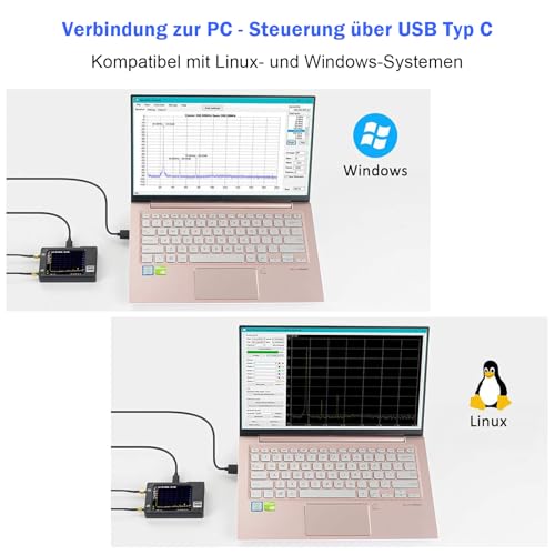 AURSINC TinySA Spektrumanalysator Handheld, 2,8 Zoll Touchscreen V0.3.1 Signalgenerator 100 kHz bis 960 MHz MF/HF/VHF UHF-Eingang ESD-geschützte Funktion
