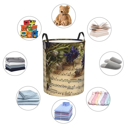 Panier à linge autonome pliable et graphique pour un rangement vertical stable