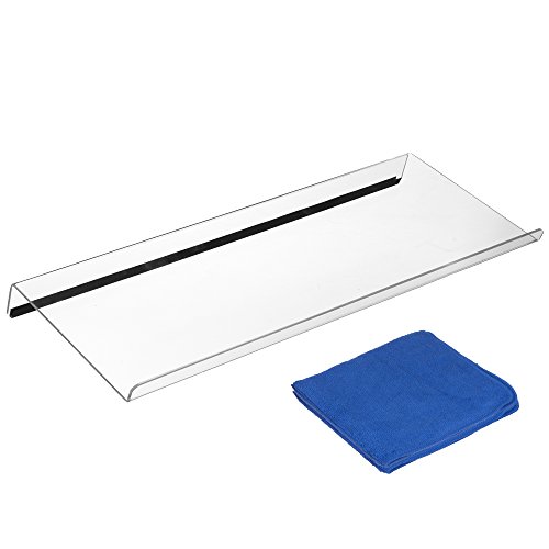 Computer Keyboard Stand with Rubber Strip and Cloth – Clear Ergonomic Stand, Acrylic Tilled Riser for Typing and Computer Gaming