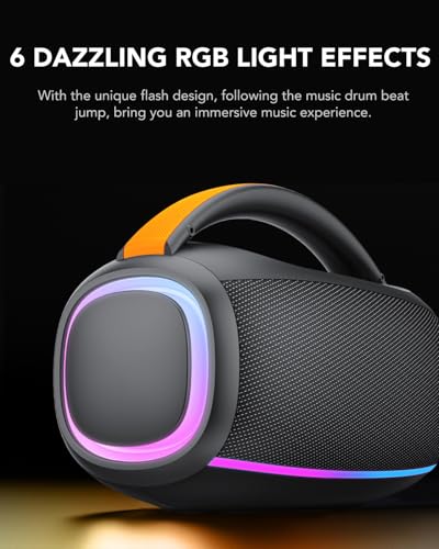 Image of Speakers Bluetooth Wireless: 80w Loud Speaker with Bass, 30H Playtime, IPX7 Waterproof, Large Speakers for Work, Outdoor, Workshop, Garage, Portable Speaker with TWS