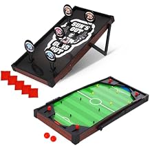 2-in-1 Bean Bag Toss Game and Pinball Game, Portable Wooden Frame Bean Bag Toss Games, Fun Outdoor Game Backyard Games w/5 Bean Bags & 2 Pinballs