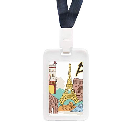 Porte-carte d'identité transparent motif Tour Eiffel pour carte de crédit