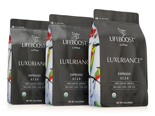 - Lifeboost Organic Espresso Whole Bean Coffee - Low Acid Espresso Coffee, Non-GMO, USDA Organic, Single Origin, Third-Party Tested for Mycotoxins & Pesticides - 12 oz, Pack of 3