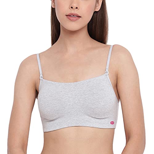 Image of Enamor Moulded Double Layer Front Women's Cotton Cami Bra - Detachable Slim Straps with Back Keyhole, Non Padded, Wirefree, High Coverage - A022 (Pack of 2)
