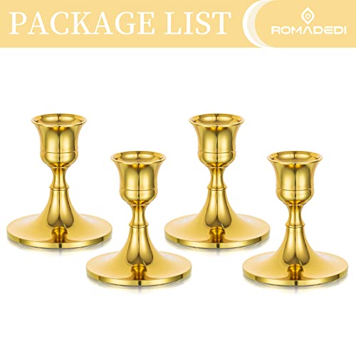 Romadedi Castiçal dourado - para recepção de casamento ou festa de Ação de Graças Natal mesa de jant