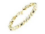 RYLOS Bracelets for Women 925 Yellow Gold Plated Silver infinity Twist Tennis Bracelet Gemstone & Genuine Diamonds Adjustable to Fit 7'-8' Wrist, 6-4X3MM Black Star Sapphire Jewelry for Women