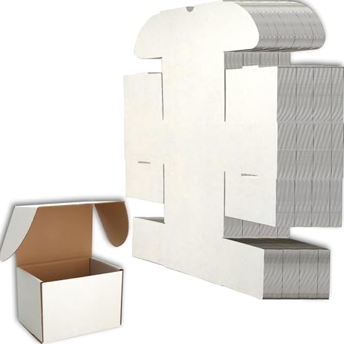 Lmuze 6x4x4 Shipping Boxes Set of 25, White Mailer Corrugated Cardboard Box