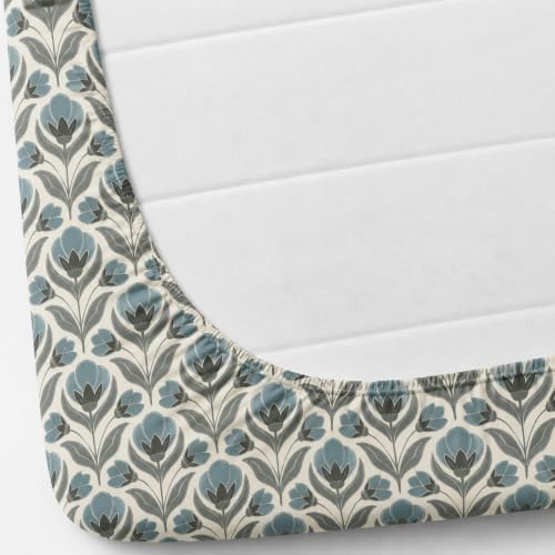 Image of King Size Fitted Bedsheet for Double Bed | 300 TC Cotton Feel Microfiber | All Around Elastic with 2 Frill Pillow Covers | Soft & Durable | (Design5, Fitted - 72 x 78 Inch King)