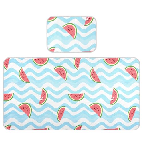 Takiito Watermelon Slices Baby Cooling Mattress Pad, Soft & Breathable Cooling Mat Keep Baby Cool in Summer 28x52 in, Nursery Essential