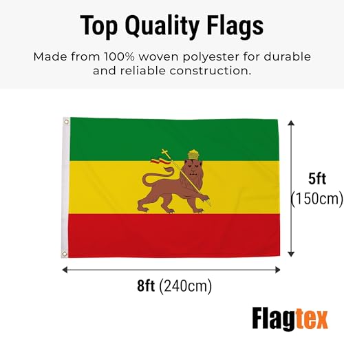 Bandera de Etiopía con león Rasta Flagtex para lucir tus raíces con orgullo 3