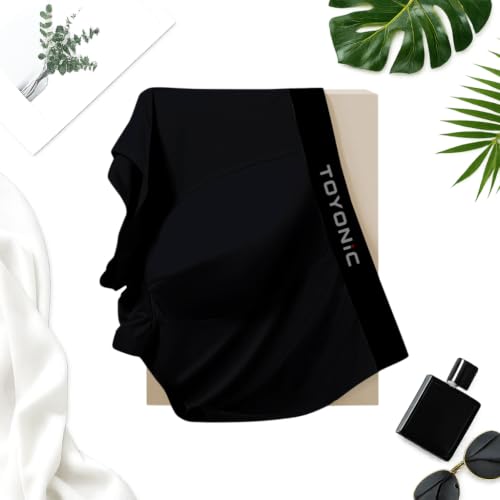 Image of Printed Men's Ice Silk Boxer Briefs | Pack of 2 Ultra Thin Breathable Underwear | Stretchable Elastic Long Trunks | Soft Cooling Moisture Wicking
