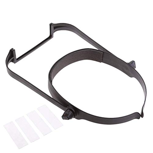 Cabeza de Aumento con Ajustable Soporte, Manos Libres Cabeza Lupa con 4 Lente Lupa Gafas Gafas Lupa Diadema de Aumento Hoja - Negro