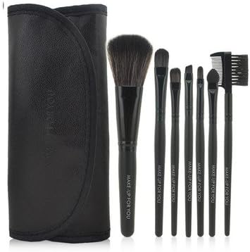 Makeup brush set with eyebrow stencil and eyebrow powder