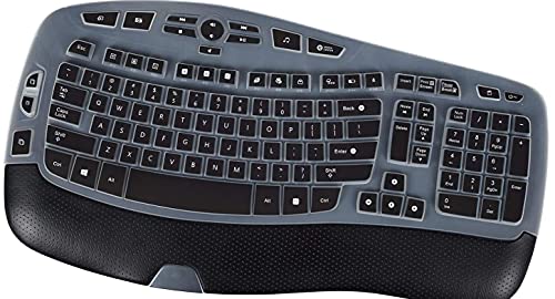 Keyboard Cover for Logitech K350 MK570 MK550 Keyboard Skin for Logitech K350 MK550 MK570 Wireless Wave Keyboard Cover Protective Skin, Logitech K350 MK550 MK570 Accessories, Black