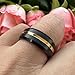 TUTISS 8mm Black Black Rose Gold Tungsten Rings for Men Women Fashion Engagement Wedding Bands Matte Finish Beveled Edges Comfort Fit Size 9