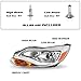 Left & Right Headlight Assembly Pair Fit for Ford Focus S SE SEL Titanium ST 2012 2013 2014, Chrome Housing Clear Lens Halogen Headlamp Set with H7 Bulbs, BM5Z13008K FO2502298C