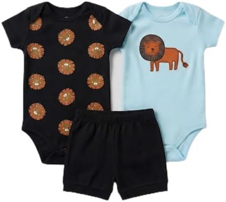 Kit 6 Peças Roupa Bebê Menino 4 Body E 2 Bermuda Algodão Verão Es...