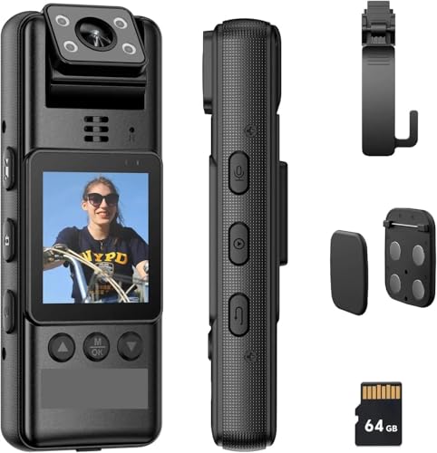 A23 �ԊO���i�C�g�r�W�����~�j�J���� 1080P 180�x��]�����Y �r�f�I���R�[�_�[ ���^�r�f�I�J���� �x�@�p�{�f�B�J���� �}�O�l�b�g�N���b�v(Camera 64GB)