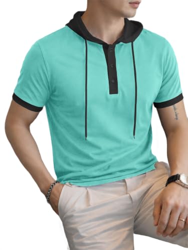Image of Noble Monk Men's Hoodie Neck Polo T-Shirt | Half Sleeve | Regular Fit | Casual Wear for Men