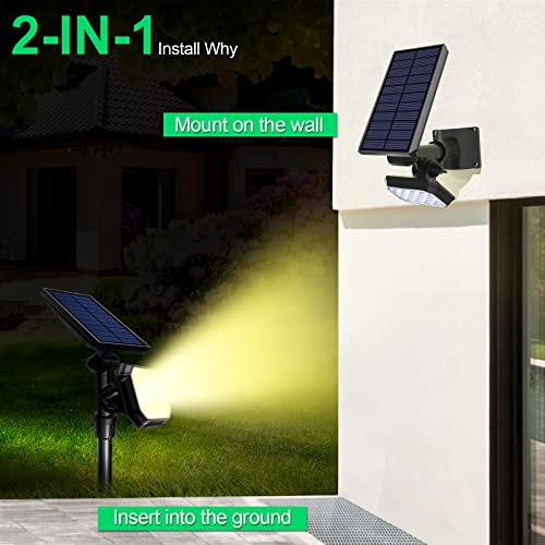 Dbf 22 Led Solar Spot Lights Outdoor, 7 Color Changing Solar Halloween Christmas Lights Outdoor Waterproof Decorations Solar Landscape Lights, 600Lm Solar Spotlight Lights For Garden Yard Patio 2 Pack #TOP6