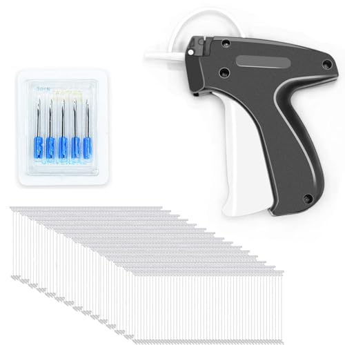FLEXNOVA Hangtag Stitchy Pistole, Marke Tags Label Tagging Gun, Schnellbefestiger für Kleidung mit 5 Ersatznadeln und 1000 Heftfäden Zum Nähen von Preisschildern für Kleidung Markenschilder