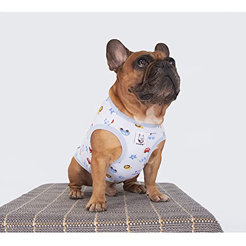 Ichoue French Bulldog Cartoon T Shirts Cute Clothes For Medium Dogs Vest Tank Tops Large Frenchie Pug English Boston Terrier Pitbull Car - L #TOP4