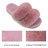 COFACE Fuzzy Slippers for Women Open Toe Orthopedic Slippers Arch Support Fax Fur Slides Plantar Fasciitis Woman House Slippers Indoor
