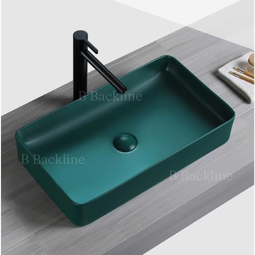 B Backline Ceramic Table Top Wash Basin Counter Top Bathroom Sink Wash Basin Art Basin For Bathrooms & Living Room 24 X 13.5 X 4 Inches (Green Matt) (B0BQ3H6LLZ) Amazon Price History, Amazon Price Tracker