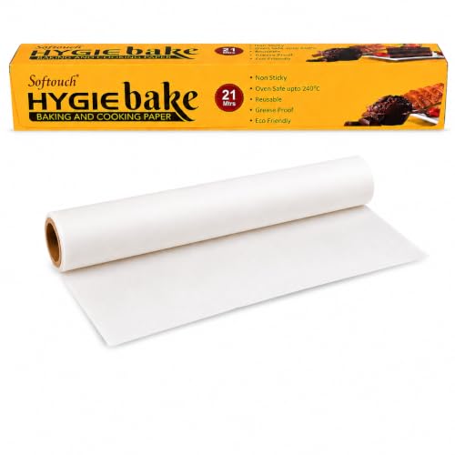 Image of Softouch Food Grade Baking and Cooking Paper Roll 21 Meters | Non-Stick | Reusable | Grease Proof | Perfect for Baking, Cooking, and Wrapping