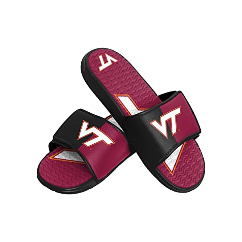 FOCO Virginia Tech Hokies NCAA Mens Colorblock Big Logo Gel Slides - L