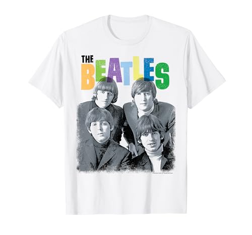 H42684 The Beatles - Design retrò Pop a Strati di Colore Maglietta