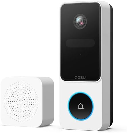 aosu 2K HD Wireless Video Doorbell Camera with Chime, Battery Pow...