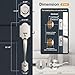 Brightify Satin Nickel Front Door Lock Set, Entry Door Handle Set with Deadbolt, Exterior Door Handle with Lock Lever and Single Cylinder, Reversible for Right & Left
