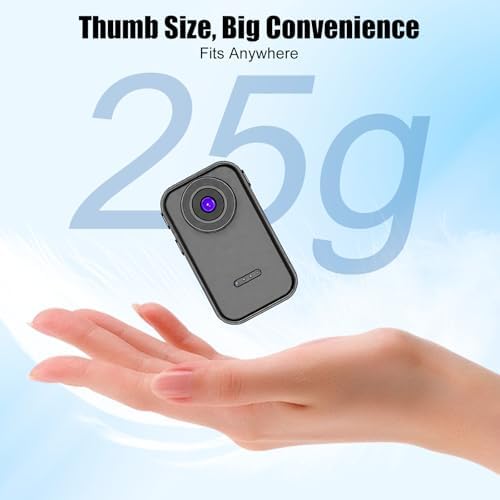 3T6B 1080P HD Action Camera, Mini Portable Body Camera, 130° Wide Angle Thumb Camera with Magnetic Helmet Mount for Biking, Cycling, Travel, Sports, Work, and Pet Video Recording - 2