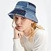 GuanGu Bucket Hat Summer Distressed Demin Bucket Hats Sun Cap Beach Packable Travel Bucket Hat for Women and Man Teens