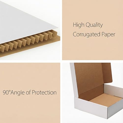 Image of RLAVBL 13x10x4 Shipping Boxes Set of 15, White Corrugated Cardboard Mailer Box for Packing, Mailing, Business