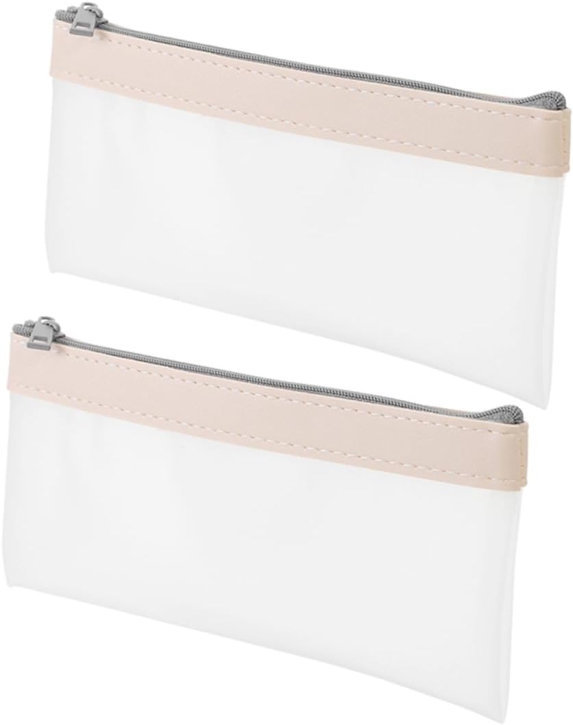 Didiseaon 2Pcs Transparent Cash Pouch with Zipper Capacity Clear Money Bag for Easy Organization for Small Item Storage Bank Deposits and Pen Bag Use