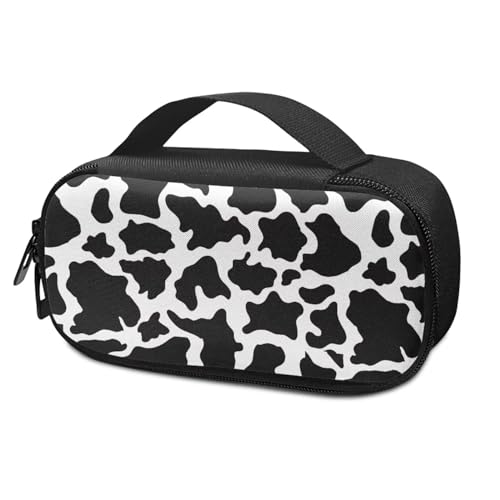 Suhoaziia Estuche de suministros para diabéticos con estampado de vaca, organizador de transporte para medidor de glucosa, dispositivo de punción, tiras de prueba de azúcar en la sangre, lancetas,