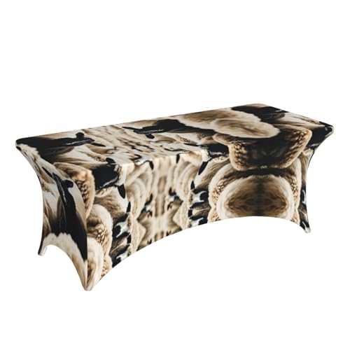 Housse table rectangulaire extensible 1,8 m élasthanne fête mariage - 4
