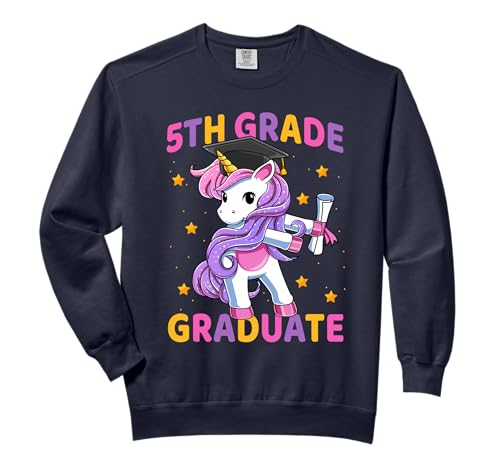 Flossing Unicorn 5th Grade Graduation for Girls Kids Comfort Colors Adult Sweatshirt