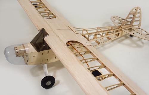 Avión RC de balsa Piper Cub J3 sin armar: kit de pasatiempos de 46 pulgadas 5